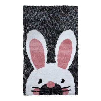 Tapis enfant 60x110 cm rectangulaire rabbit multicolore chambre tufté adapté au chauffage par le sol 2