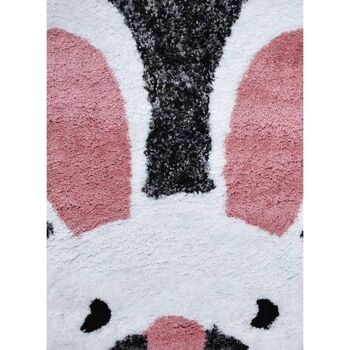 Tapis enfant 60x110 cm rectangulaire rabbit multicolore chambre tufté adapté au chauffage par le sol 3