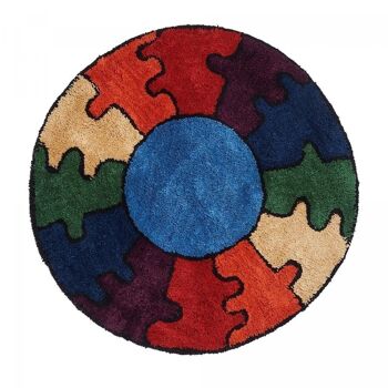 Tapis enfant CERCLE PUZZLE DOUX Fabrication artisanal en Polyester 2