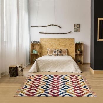 Tapis berbère style 120x170 cm rectangulaire ourika mk 06 multicolore salon adapté au chauffage par le sol 1