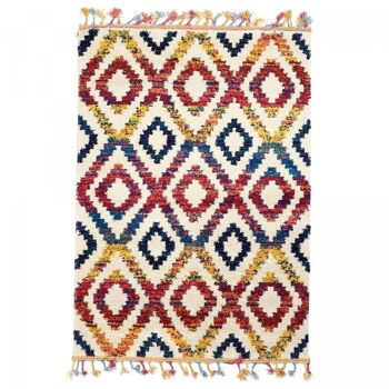 Tapis berbère style 160x230 cm rectangulaire ourika mk 06 multicolore salon adapté au chauffage par le sol 2