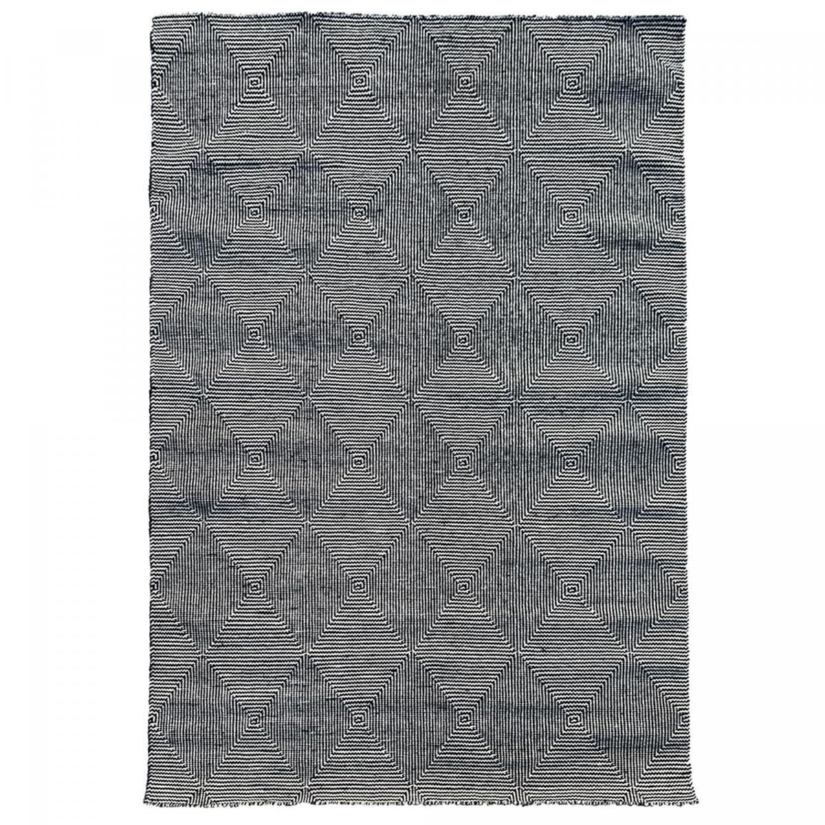 Tappeto Kilim 160x230 cm MICAN Grigio. Tappeto in lana fatto a mano
