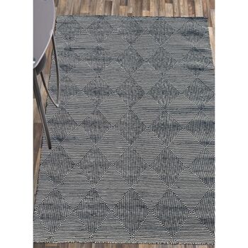 Tapis kilim 160x230cm MICAN Gris. Tapis artisanal en Laine 2