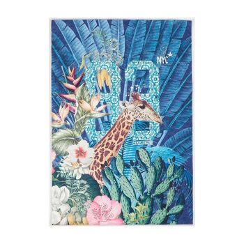 Tapis enfant 160x230 cm rectangulaire jungle camps bleu chambre adapté au chauffage par le sol 2