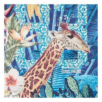 Tapis enfant 160x230 cm rectangulaire jungle camps bleu chambre adapté au chauffage par le sol 3