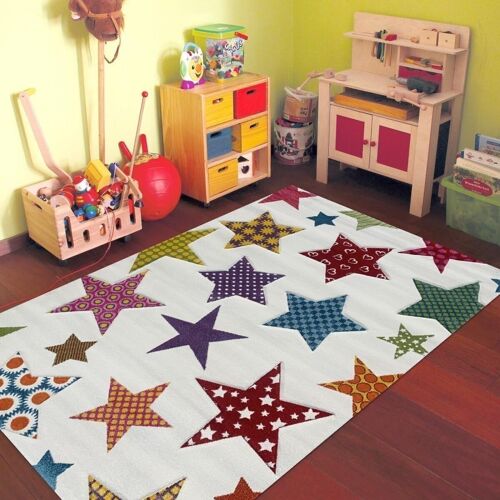 Tapis enfant 60x110 cm rectangulaire igal start multicolore chambre adapté au chauffage par le sol