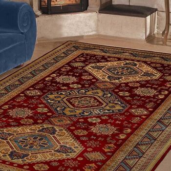 Tapis d'orient 250x300cm SHIRVAN 5 Rouge. Tapis artisanal en Laine 2