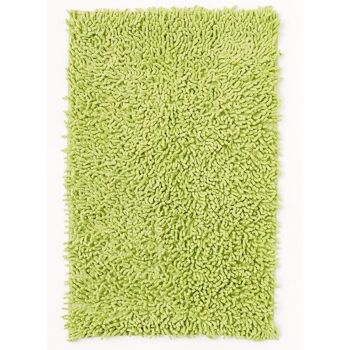 Tapis de salle de bain 60x110 cm rectangulaire spaghetti vert salle de bain tufté main coton 2