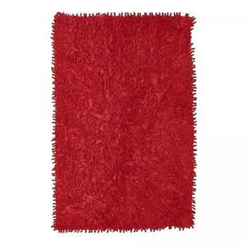 Tapis de salle de bain 50x80 cm rectangulaire spaghetti rouge salle de bain tufté main coton 2