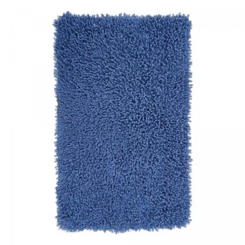 Tapis de salle de bain 50x80 cm rectangulaire spaghetti bleu salle de bain tufté main coton 2