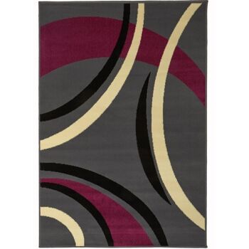 Tapis de salon 60x110 cm rectangulaire bc joyle violet entrée adapté au chauffage par le sol 2