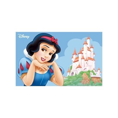 Tapis enfant 50x80cm BLANCHE NEIGE Bleu en Polyamide