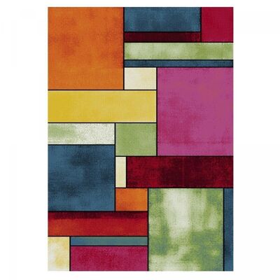 Alfombra de salón 100x100 cm cuadrados BRILLANCE GEOMETRIC Multicolor en Polipropileno