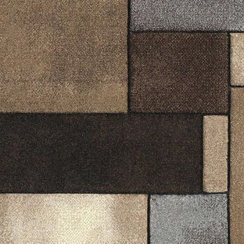 Tapis salon 160x160 carrecm BRILLANCE GEOMETRIQUE Beige en Polypropylène 4