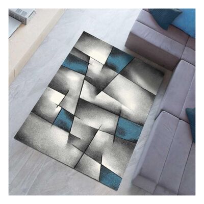 80x300 - a love of rugs - alfombra de salón moderna diseño de pelo corto - alfombra de salón pequeña - alfombra de dormitorio turquesa - alfombra de salón gris azul