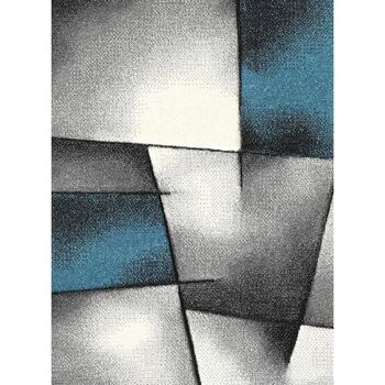 80x300 - un amour de tapis - tapis salon moderne design poils ras - petit tapis salon - tapis chambre turquoise - tapis salon bleu gris 4