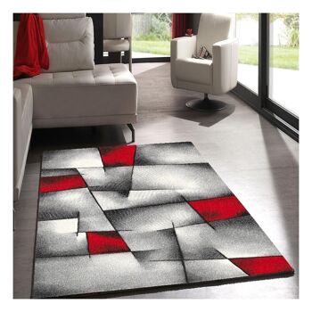 Tapis salon 140x140 carrecm BRILLANCE ULTIMATE Rouge en Polypropylène 2