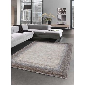 Tapis salon 100x100 carrecm ELEGANT 03 Marron en Polypropylène 2