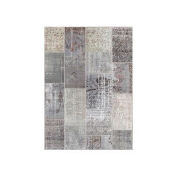 Tapis de salon 160x230 cm rectangulaire class patchwork 1a2t gris salon noué main 2