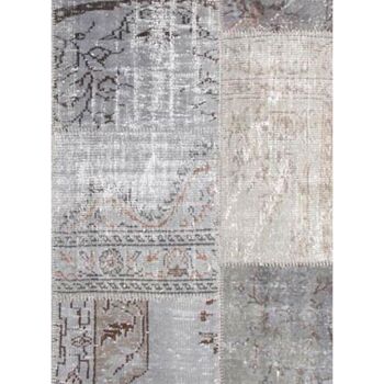 Tapis de salon 160x230 cm rectangulaire class patchwork 1a2t gris salon noué main 4