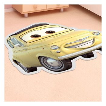 Tapis enfant 50x80cm SHAPED CARS Jaune en Polyamide 2