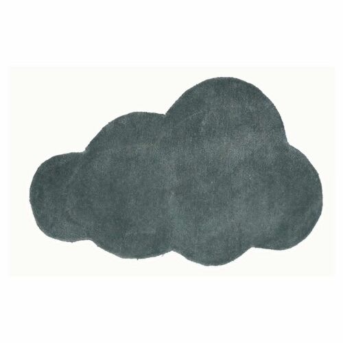 Tapis enfant 90x160cm NUAGE 1 Gris. Tapis artisanal en Coton