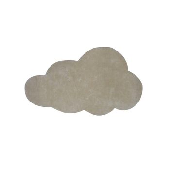 Tapis enfant 80x140 cm forme originale nuage 1 beige chambre tufté main coton 2