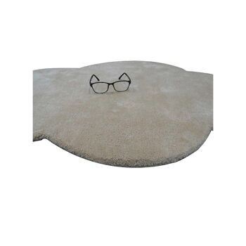 Tapis enfant 80x140 cm forme originale nuage 1 beige chambre tufté main coton 5