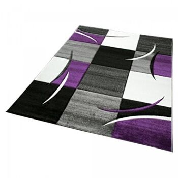 80x150 - un amour de tapis - diamond comma - - tapis moderne design - tapis entrée et tapis chambre - tapis violet, gris, noir, créme - couleurs et ta 4