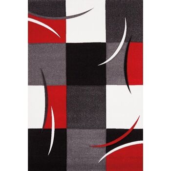 200x200 - un amour de tapis - diamond comma - - tapis moderne design tapis salon - tapis carré - tapis rouge, gris, noir, créme - couleurs et tailles 2