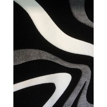 Tapis de salon 80x150 cm rectangulaire diamond vagues noir chambre adapté au chauffage par le sol 3