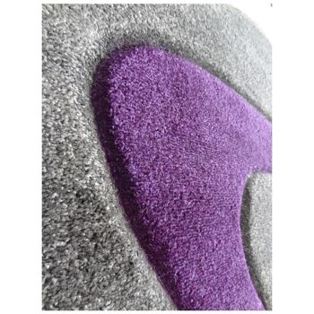Tapis de salon 160x230 cm rectangulaire diamond vagues violet salon adapté au chauffage par le sol 3