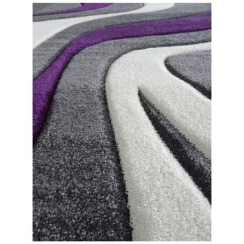 Tapis de salon 60x110 cm rectangulaire diamond vagues violet entrée adapté au chauffage par le sol 5