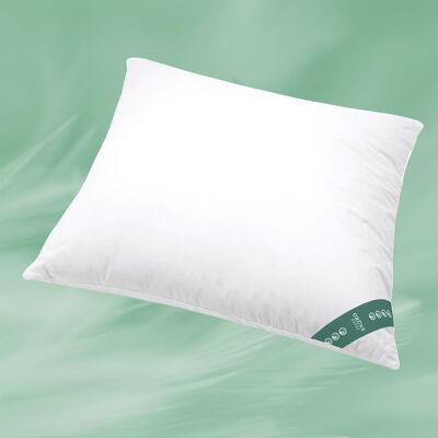 Almohada de plumas GREEN DAUNE para personas que duermen boca abajo y boca arriba, 80 x 80 cm