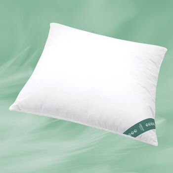 Oreiller en plumes GREEN DAUNE pour dormeurs sur le ventre et sur le dos, 80 x 80 cm 1