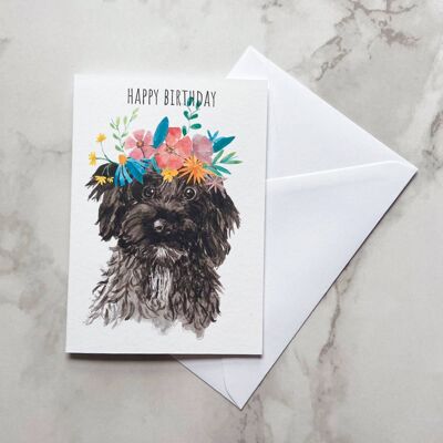 Black Cavapoo Card