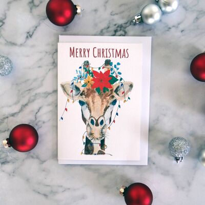Christmas Crown Giraffe Card