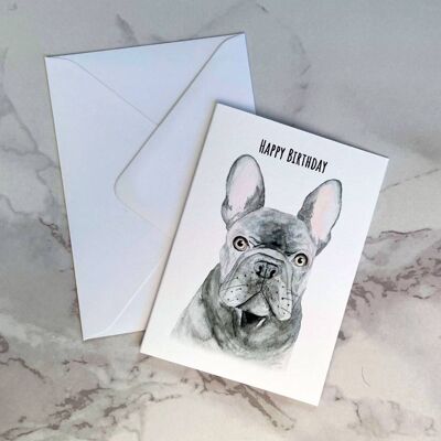 French Bull-dog Birthday Card