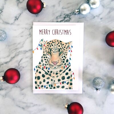 Leopard Christmas Card