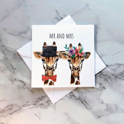 Mr and Mrs Giraffe card