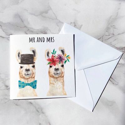 Mr and Mrs Llama Card