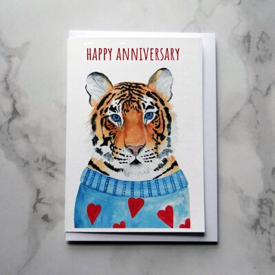 Tiger Anniversary Day Card