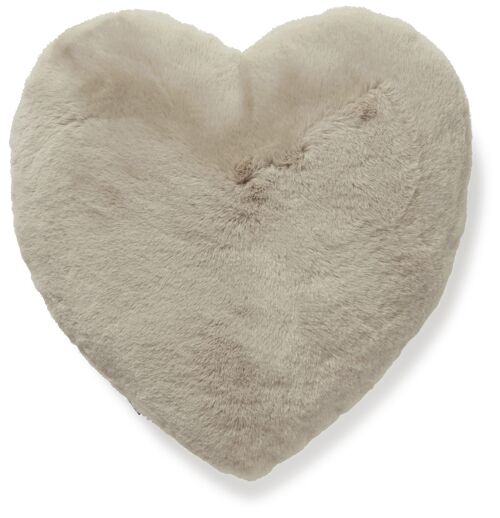 Valentine - Fluffy luxury heart cushio - Taupe