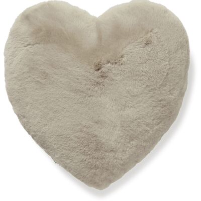 Valentine - Coussin moelleux coeur de luxe - Taupe