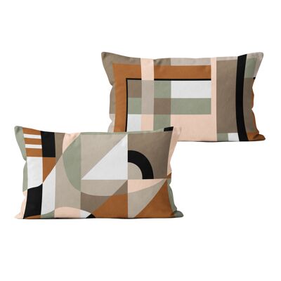 Reversible Bobby Abstract Velvet Cushion