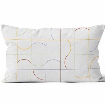 Velvet cushion Quadri recto semicircles verso curves