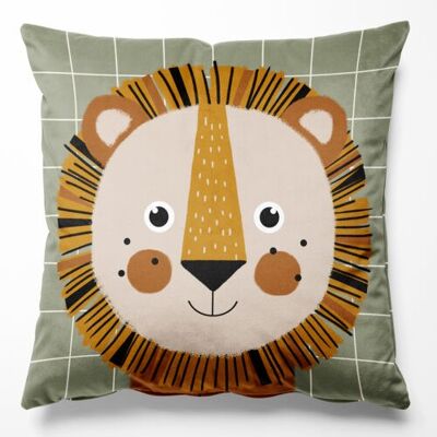 Leon the Lion Reversible Velvet Cushion