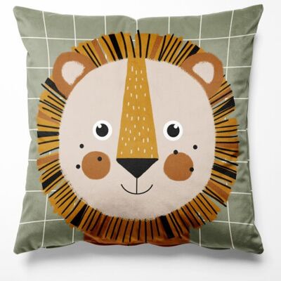 Leon the Lion Reversible Velvet Cushion