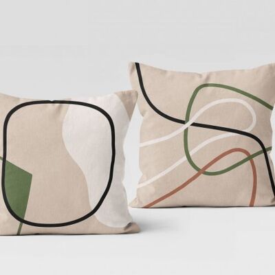 Reversible velvet cushion Organic lines and shapes