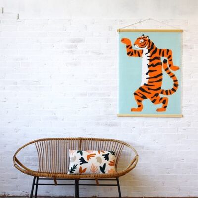 Aristide the tiger wall hanging - Size 45 x 70 cm